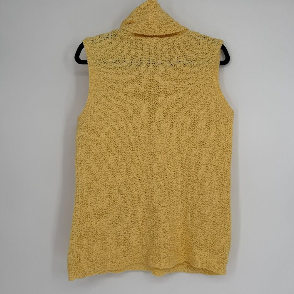 A Knitch Above Butter Yellow Sleeveless Knit Sweater Size XL Preppy Cowl Neck - Picture 6 of 6